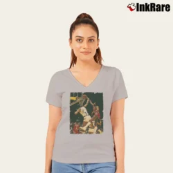 Women’s kareem abdul jabbar vs julius erving for NBA Legends Fans V-Neck Tee in sport grey | Chic Neckline, Soft Texture