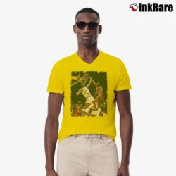 Men’s kareem abdul jabbar vs julius erving for NBA Legends Fans V-Neck Tee in yellow | Sharp, Breathable, Everyday Staple