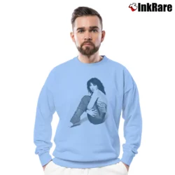 Men’s Kate Bush Retro Crewneck Sweatshirt in light blue | Cozy Fabric, Clean Style