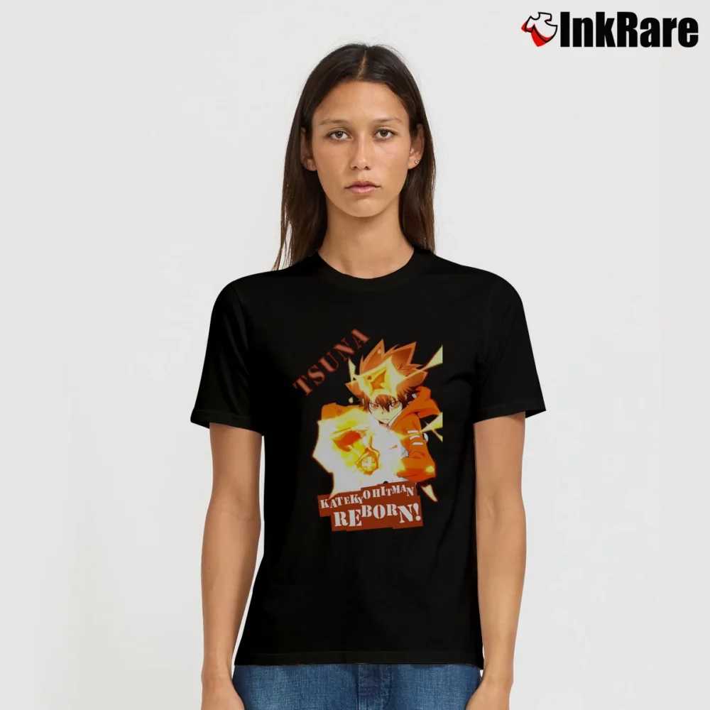Women’s Katekyo Hitman Reborn Cosplay Graphic Signature T-Shirt in black | Soft, Flattering Fit