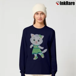 Women’s Katerina Kitty Cat Long-Sleeve Top in navy | Sleek, Versatile, All-Season