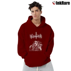 Men’s Katya Black Metal Parody Graphic Pullover Hoodie in maroon | Cozy, Durable, Modern Fit