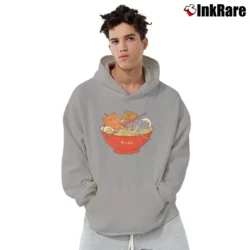 Men’s Kawaii Anime Cat Japanese Ramen Noodles Gift Pullover Hoodie in sport grey | Cozy, Durable, Modern Fit