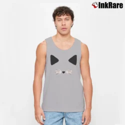 Men’s Kawaii Cat Kitten Graphic Gift Tank Top in sport grey | Breathable, Active-Friendly Design