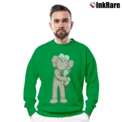 Men’s Kaws Kaws X Uniqlo Pink Mascot Crewneck Sweatshirt in irish green | Cozy Fabric, Clean Style