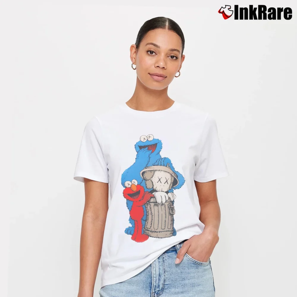 Women’s Kaws Sesame Street Graphic Signature T-Shirt in white | Soft, Flattering Fit