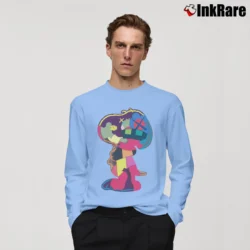 Men’s Kaws Snoopy Companion Art Long-Sleeve Shirt in light blue | Sleek, Lightweight, Year-Round Wear
