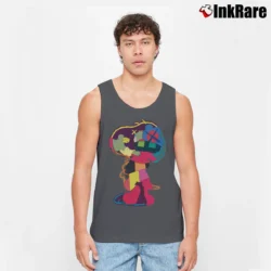 Men’s Kaws Snoopy Companion Art Tank Top in charcoal | Breathable, Active-Friendly Design