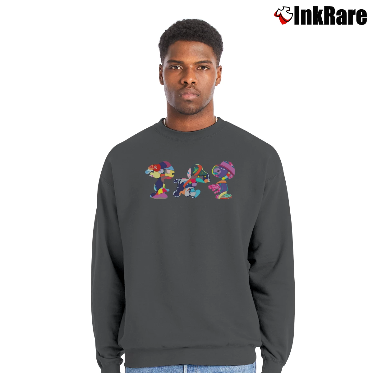 Kaws Snoopy Set Men’s Crewneck Sweatshirt in charcoal – Soft & Durable Men’s Kaws Snoopy Set Crewneck Sweatshirt in charcoal | Cozy Fabric, Clean Style