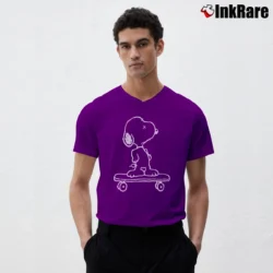 Men’s Kaws Sweater X Peanuts Snoopyn V-Neck Tee in purple | Sharp, Breathable, Everyday Staple