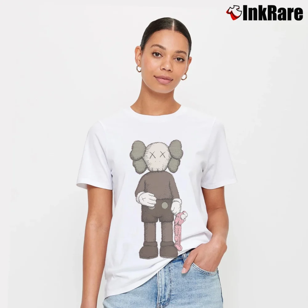 Women’s Kaws Uniqlo Companion SS19 Pink Signature T-Shirt in white | Soft, Flattering Fit