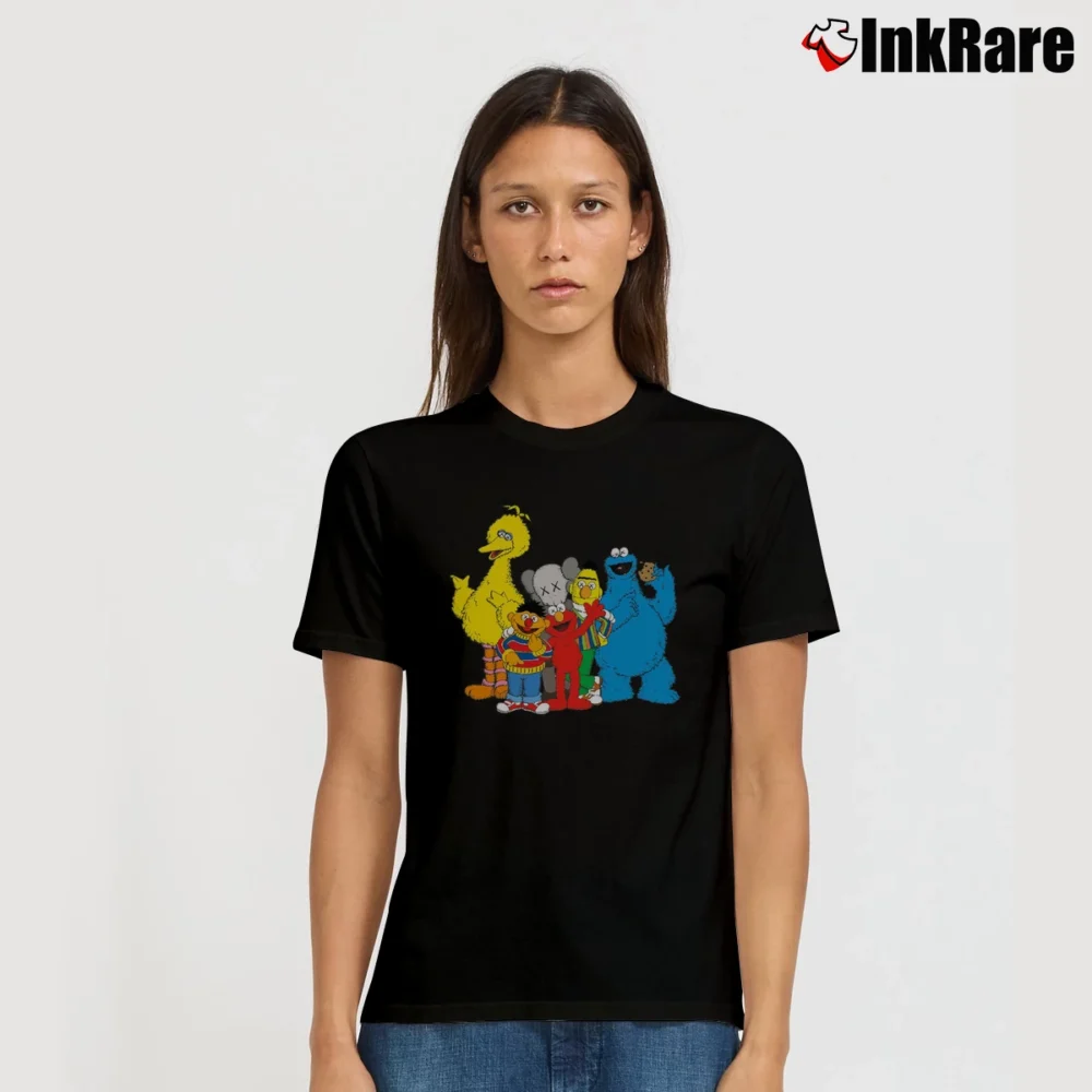 Women’s Kaws X Sesame Street Graphic Signature T-Shirt in black | Soft, Flattering Fit