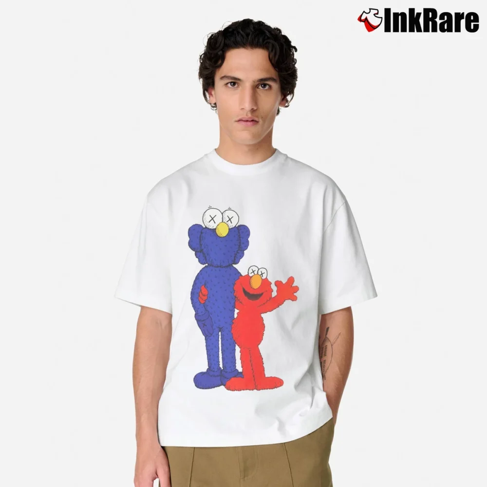 Men’s Kaws X Sesame Street Graphic Classic T-Shirt in white | Soft, Breathable Everyday Wear