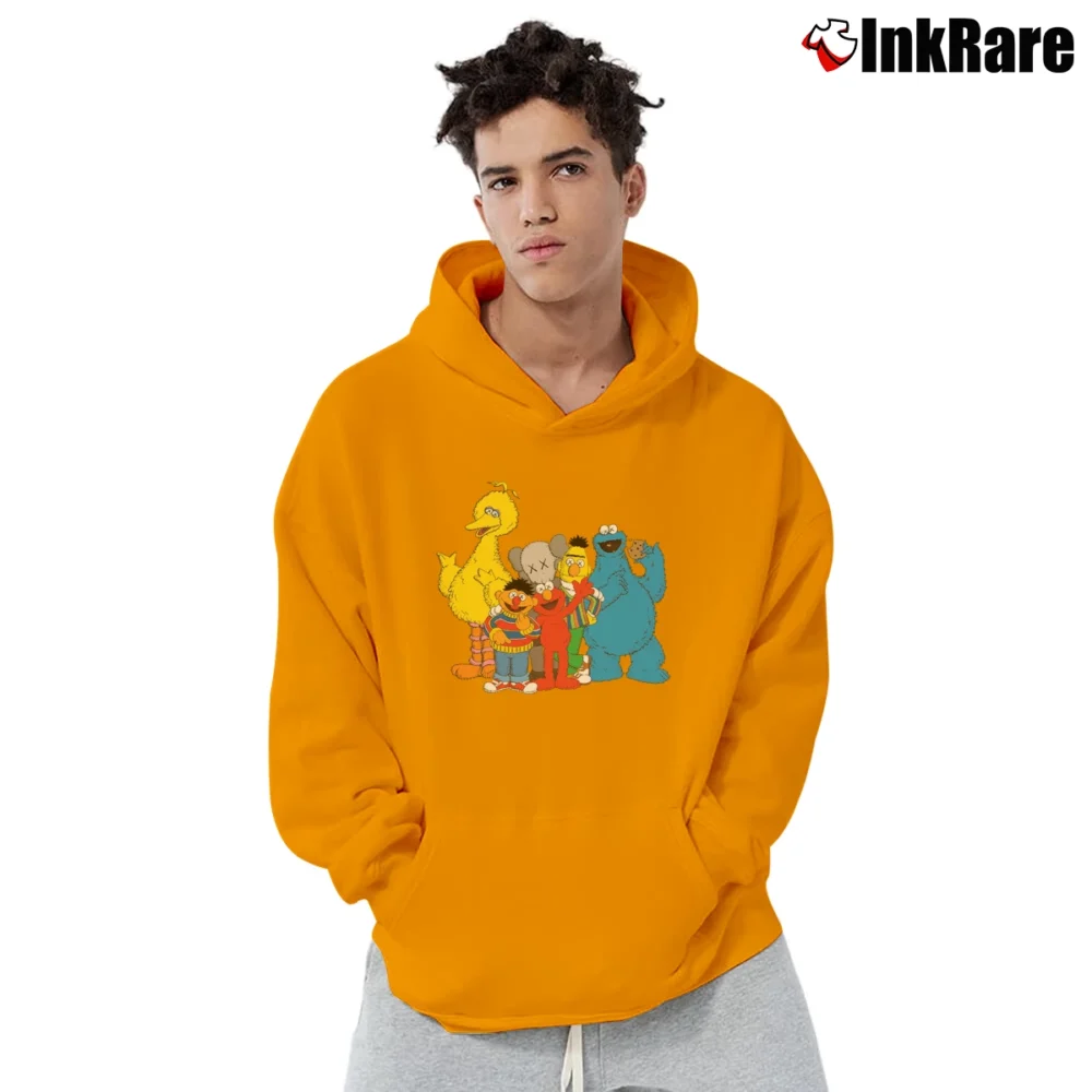 Men’s Kaws X Sesame Street Pullover Hoodie in orange | Cozy, Durable, Modern Fit