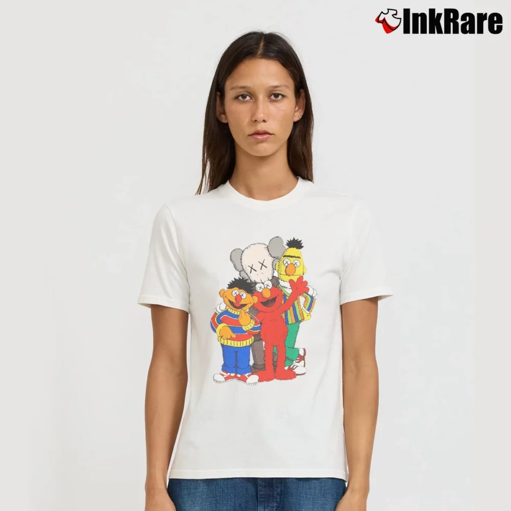 Women’s Kaws X Sesame Street Kid's Graphic Signature T-Shirt in white | Soft, Flattering Fit