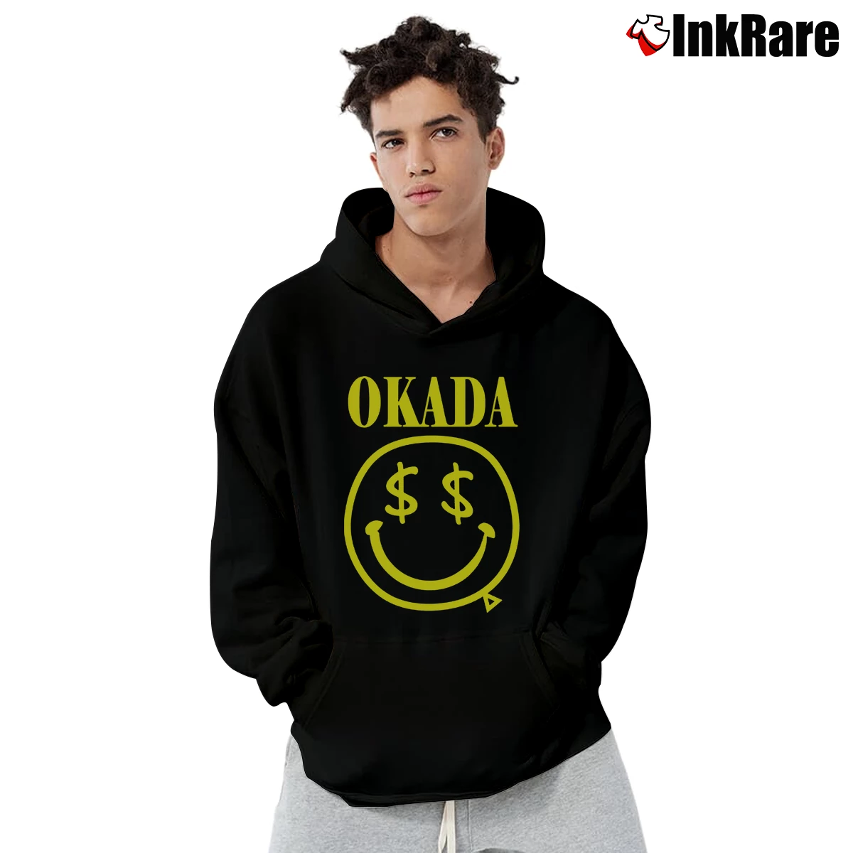 Kazuchika Okada Nirvana Parody Men’s Pullover Hoodie in black – Ultimate Warmth Men’s Kazuchika Okada Nirvana Parody Pullover Hoodie in black | Cozy, Durable, Modern Fit