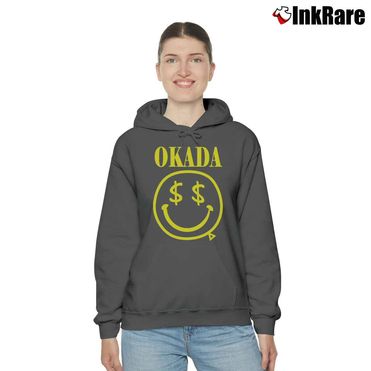 Kazuchika Okada Nirvana Parody Women’s Cozy Hoodie in charcoal – Urban Chic Women’s Kazuchika Okada Nirvana Parody Cozy Hoodie in charcoal | Warm, Structured, Stylish
