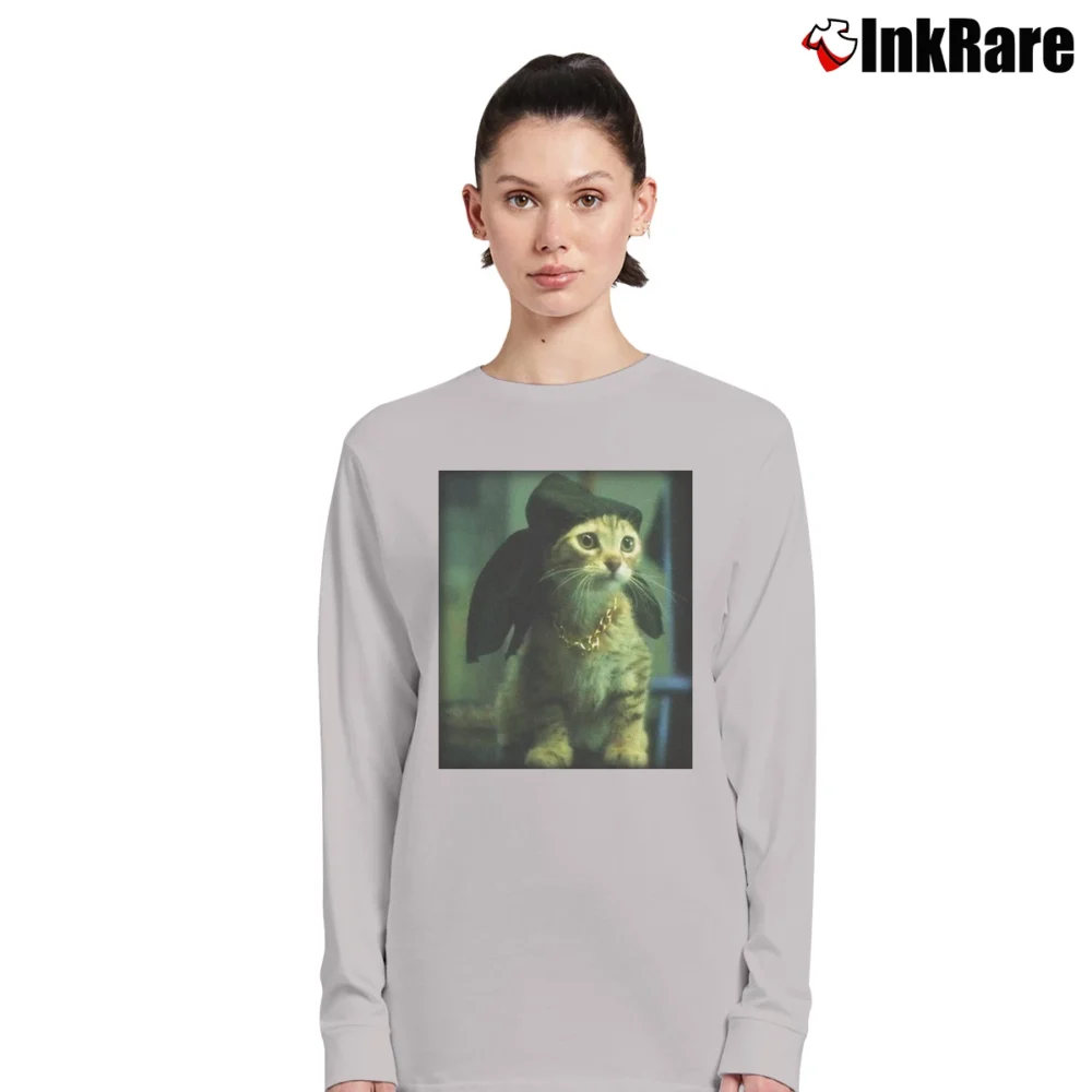 Women’s Keanu Movie Funny Cat Long-Sleeve Top in sport grey | Sleek, Versatile, All-Season