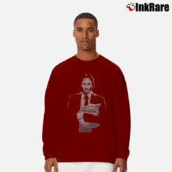 Men’s Keanu Reeves Baby Yoda Funny Star Wars Long-Sleeve Shirt in maroon | Sleek, Lightweight, Year-Round Wear