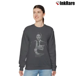 Women’s Keanu Reeves Baby Yoda Funny Star Wars Relaxed Sweatshirt in charcoal | Soft, Laid-Back Vibe