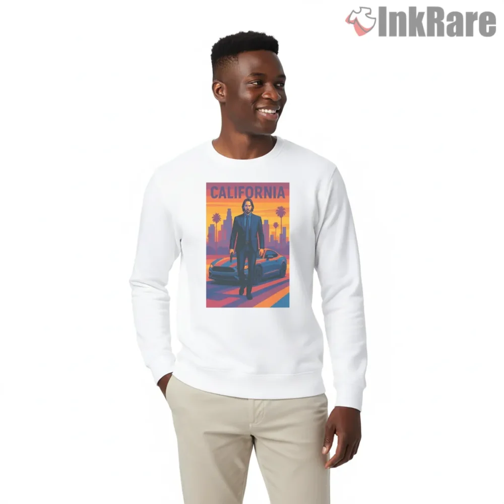 Keanu Reeves California Sunset Driver Shirt on graphic shirt for men graphic tee