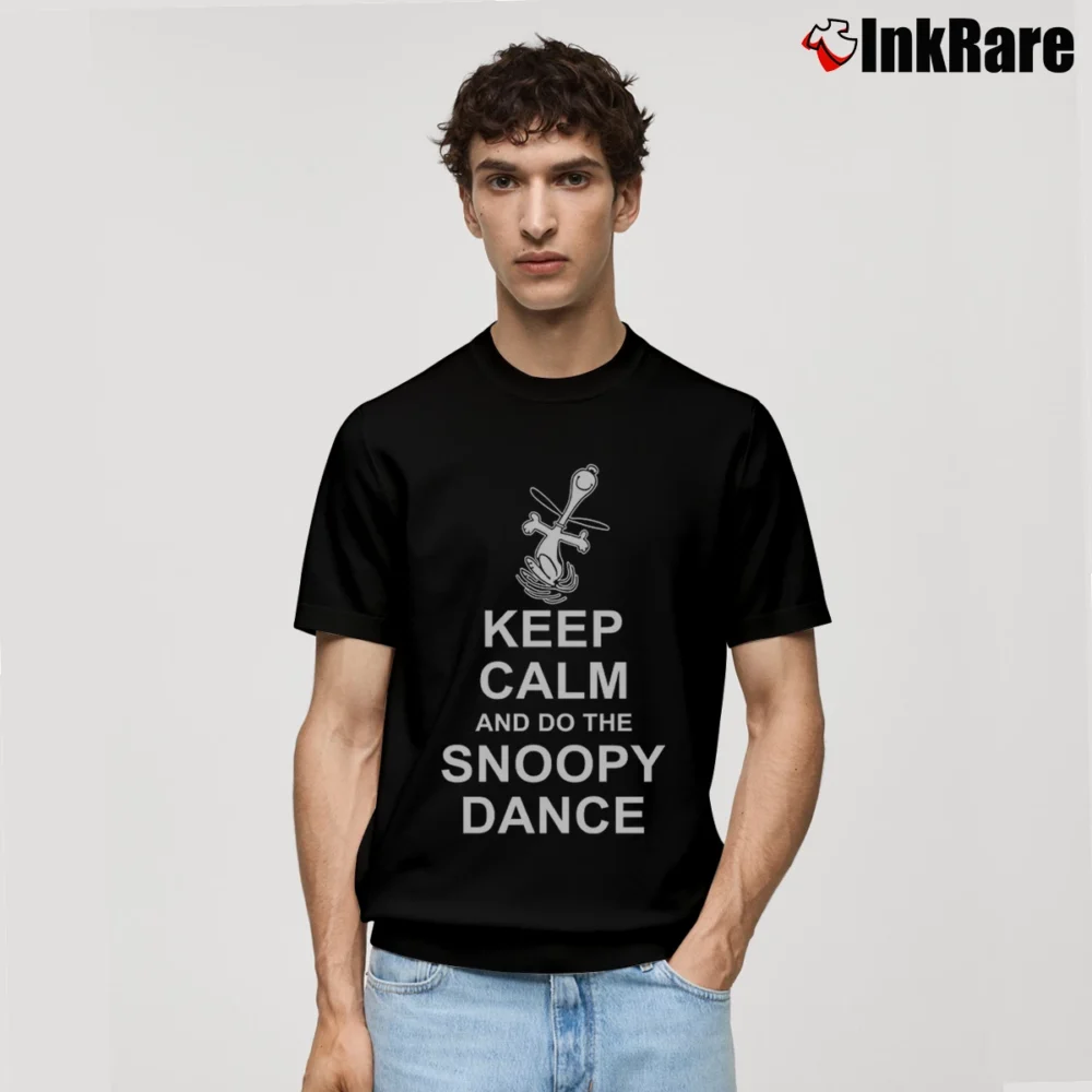 Men’s Keep Calm And Do The Snoopy Dance Classic T-Shirt in black | Soft, Breathable Everyday Wear
