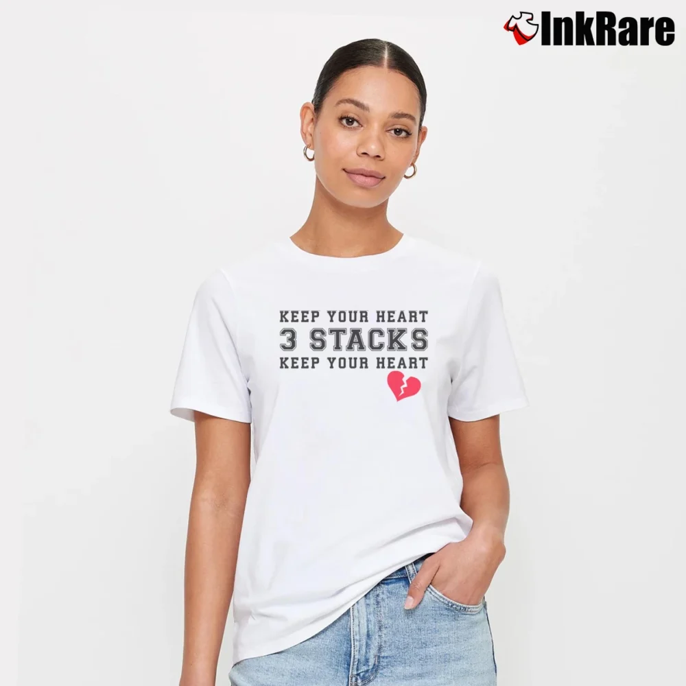 Women’s Keep Your Heart 3 Stacks Music Signature T-Shirt in white | Soft, Flattering Fit