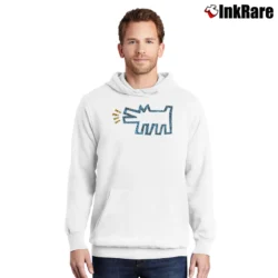 Men’s Keith Haring Tribute Pop Art Pullover Hoodie in white | Cozy, Durable, Modern Fit