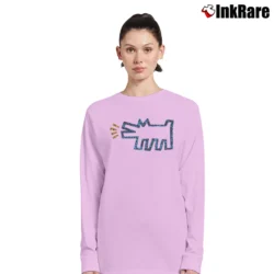Women’s Keith Haring Tribute Pop Art Long-Sleeve Top in light pink | Sleek, Versatile, All-Season