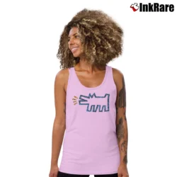 Women’s Keith Haring Tribute Pop Art Tank Top in light pink | Lightweight, Movement-Friendly