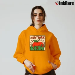 Women’s Keith Haring Uniqlo Sprz Ny Art Cozy Hoodie in orange | Warm, Structured, Stylish