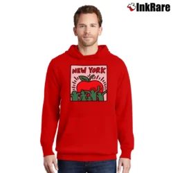 Men’s Keith Haring Uniqlo Sprz Ny Art Pullover Hoodie in red | Cozy, Durable, Modern Fit