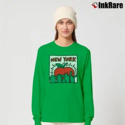 Women’s Keith Haring Uniqlo Sprz Ny Art Long-Sleeve Top in irish green | Sleek, Versatile, All-Season