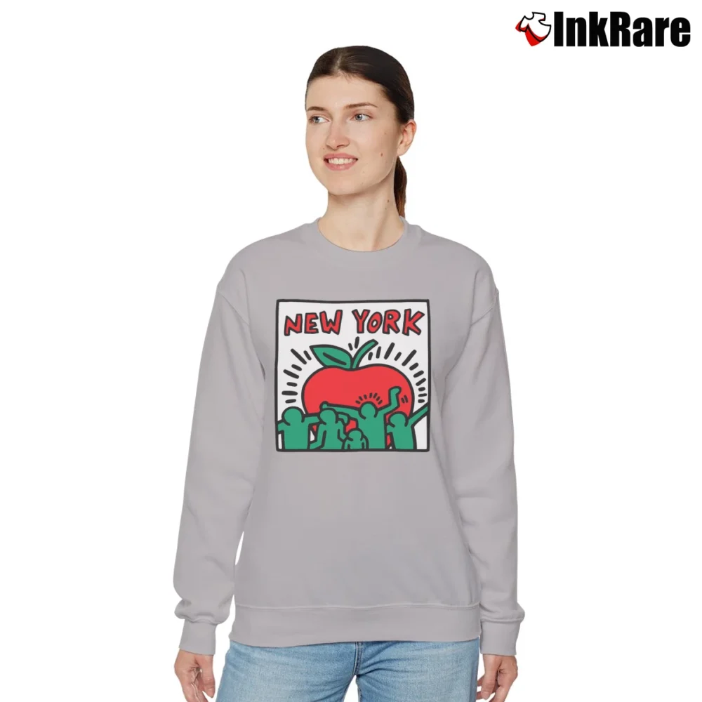 Women’s Keith Haring Uniqlo Sprz Ny Art Relaxed Sweatshirt in sport grey | Soft, Laid-Back Vibe