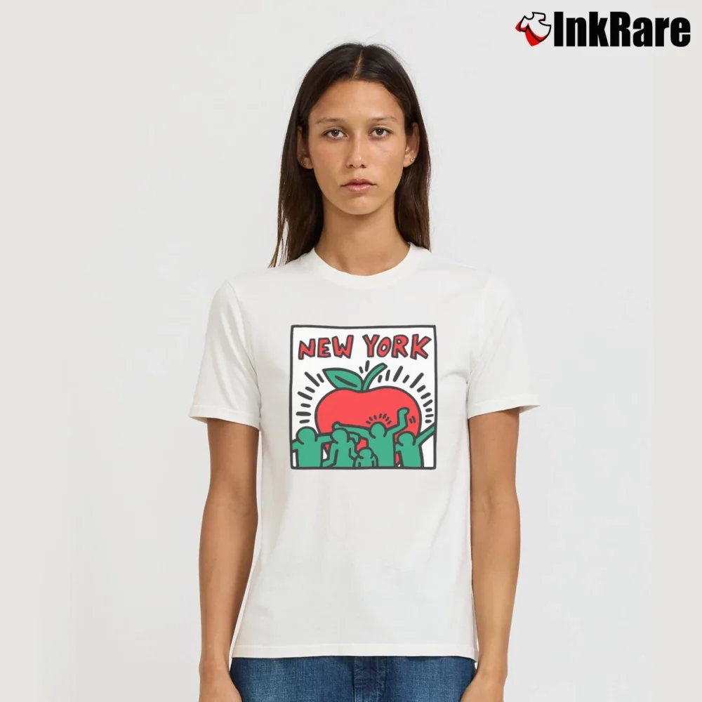 Women’s Keith Haring Uniqlo Sprz Ny Art Signature T-Shirt in white | Soft, Flattering Fit