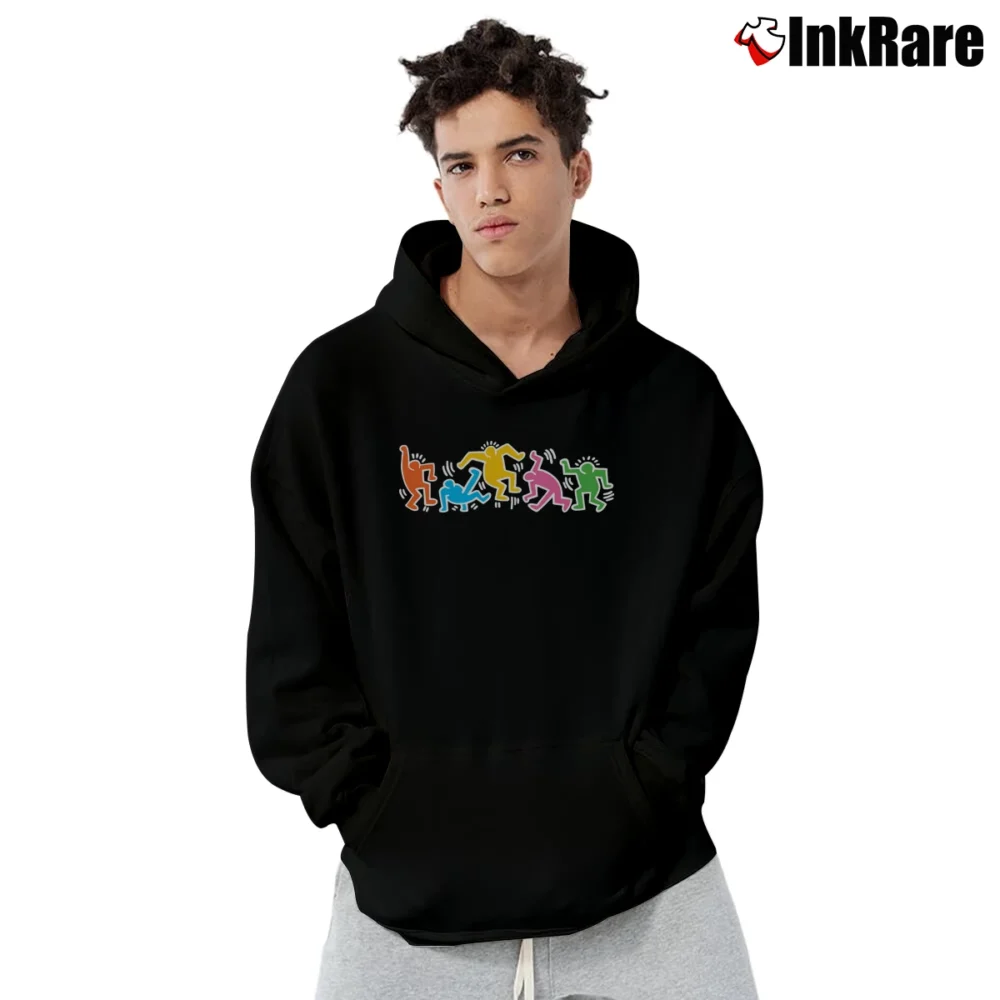 Men’s Keith Haring Urban Street Art Pullover Hoodie in black | Cozy, Durable, Modern Fit