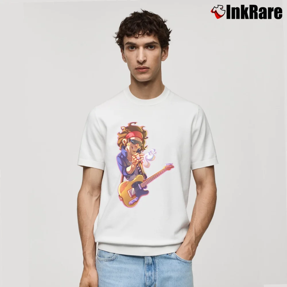 Men’s Keith Richards Classic Rock Graphic Classic T-Shirt in white | Soft, Breathable Everyday Wear