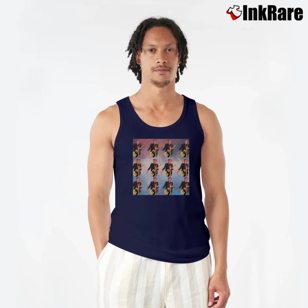Men’s Keith Richards Rolling Stone Tank Top in navy | Breathable, Active-Friendly Design