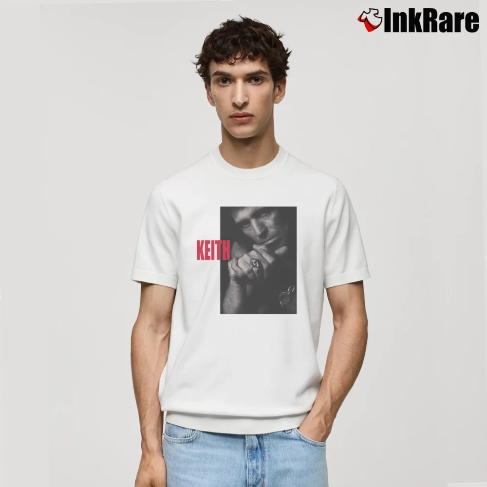 Men’s Keith Richards Rolling Stones Tour 88 Rock Classic T-Shirt in white | Soft, Breathable Everyday Wear