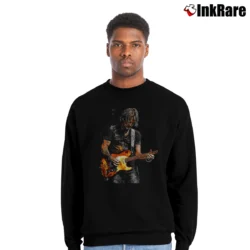 Men’s Keith Urban Electrifying Guitar Colorful Vibes Crewneck Sweatshirt in black | Cozy Fabric, Clean Style