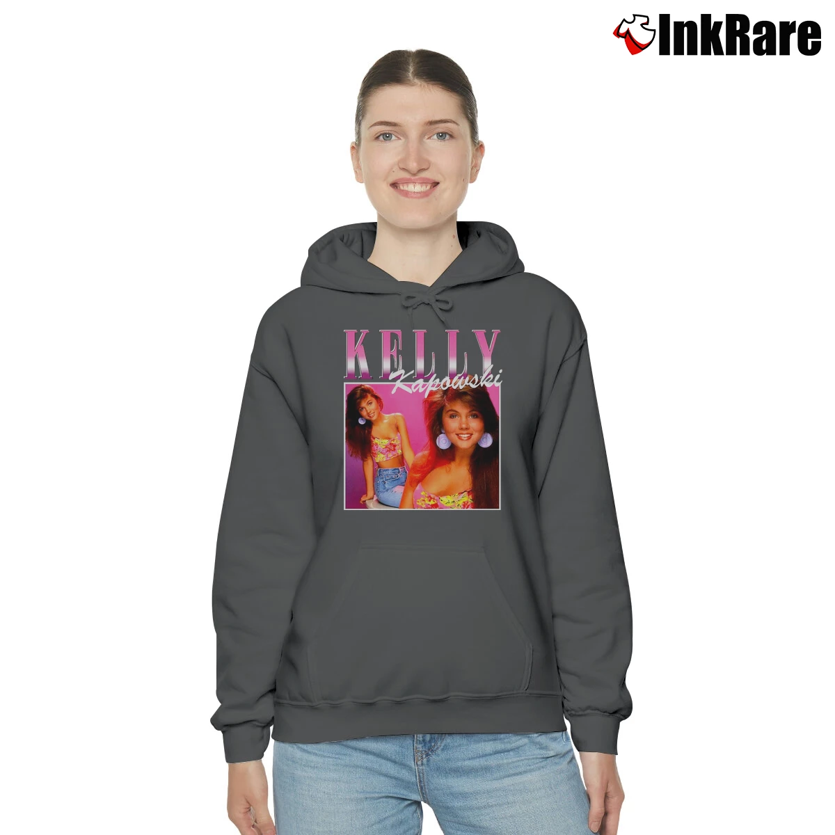 Women’s Kelly Kapowski Saved By The Bell Gift Cozy Hoodie in charcoal | Warm, Structured, Stylish