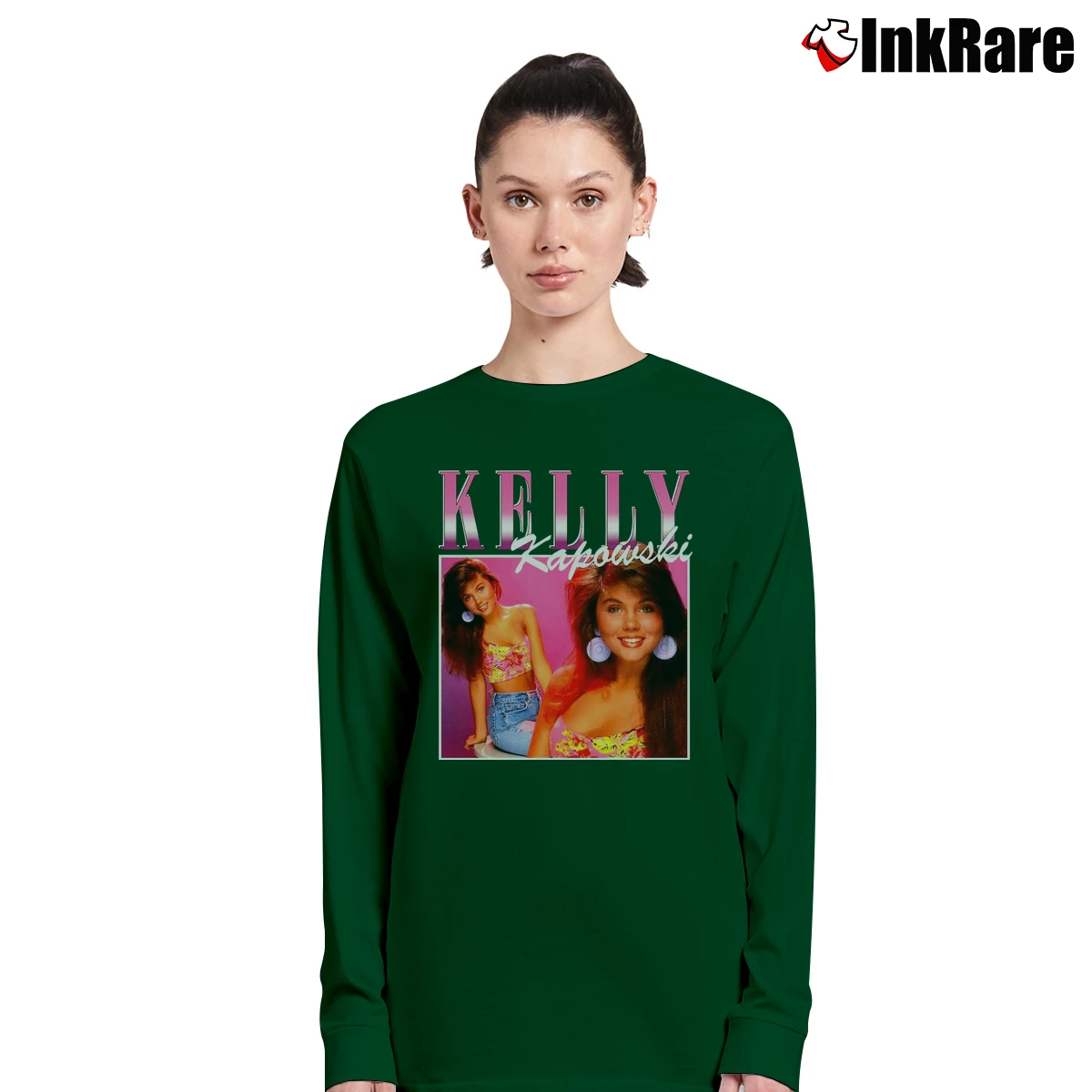 Women’s Kelly Kapowski Saved By The Bell Gift Long-Sleeve Top in forest green | Sleek, Versatile, All-Season