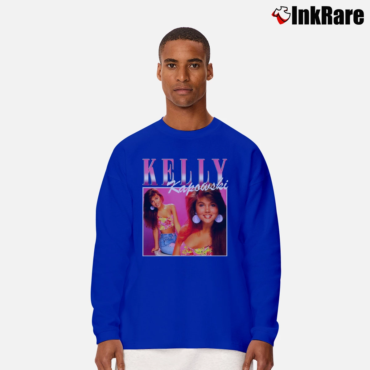 Men’s Kelly Kapowski Saved By The Bell Gift Long-Sleeve Shirt in royal blue | Sleek, Lightweight, Year-Round Wear