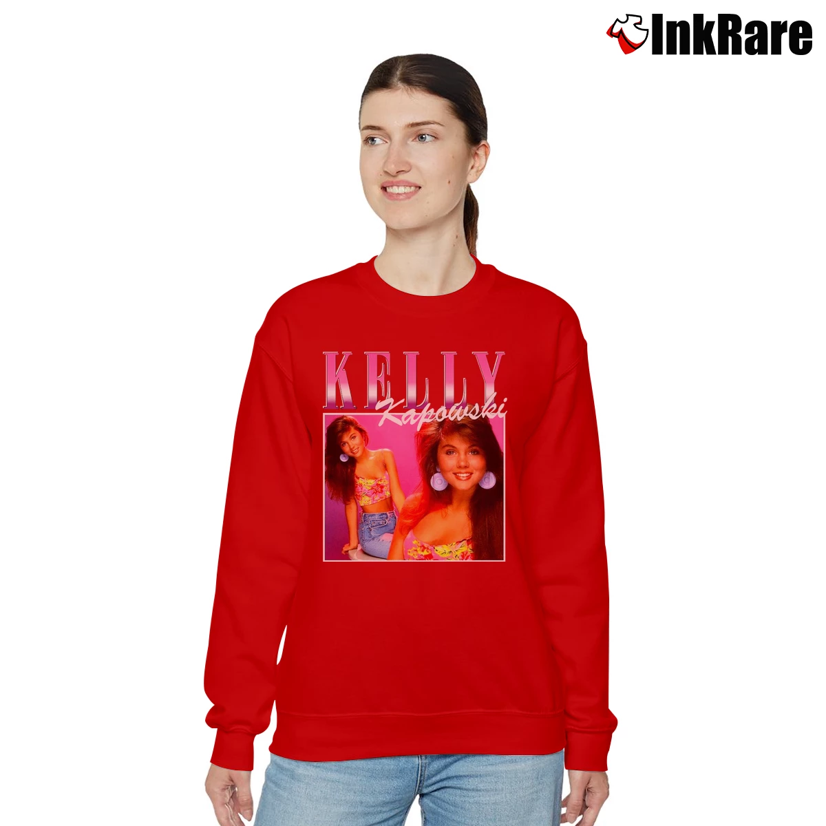 Women’s Kelly Kapowski Saved By The Bell Gift Relaxed Sweatshirt in red | Soft, Laid-Back Vibe