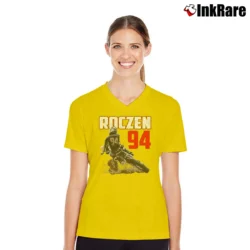 Women’s Ken Roczen Motocross Champion V-Neck Tee in yellow | Chic Neckline, Soft Texture