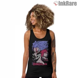 Ken Takakura And Momo Ayase Paranormal Battle Shirt on black tank top for women graphic tee