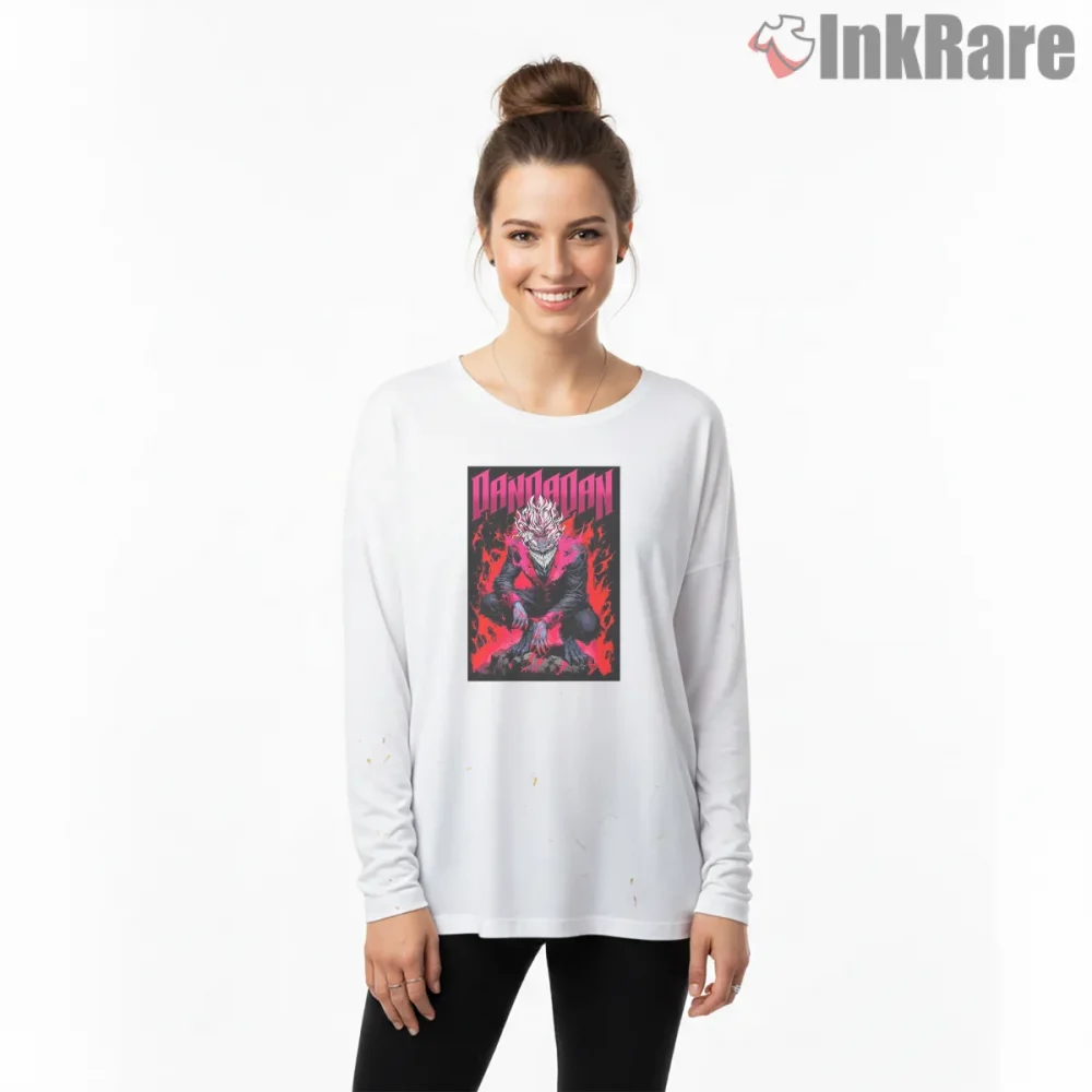 Ken Takakura Dark Transformation Dandadan Anime Shirt on white long sleeve shirt for women graphic tee