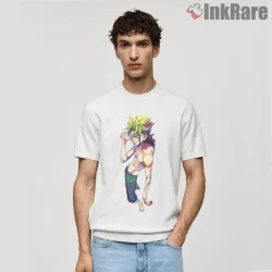Ken Takakura Psychedelic Anime Portrait Shirt on white short sleeve shirt for men graphic tee