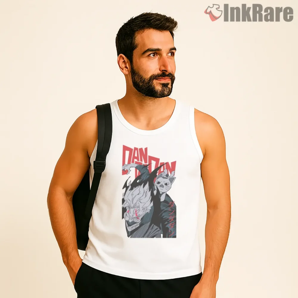 Ken Takakura Turbo Granny Curse Transformation Dandadan Shirt on white tank top for men graphic tee