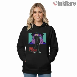 Ken Takakura Unlikely Paranormal Hero Anime Shirt on black hoodie for women graphic tee